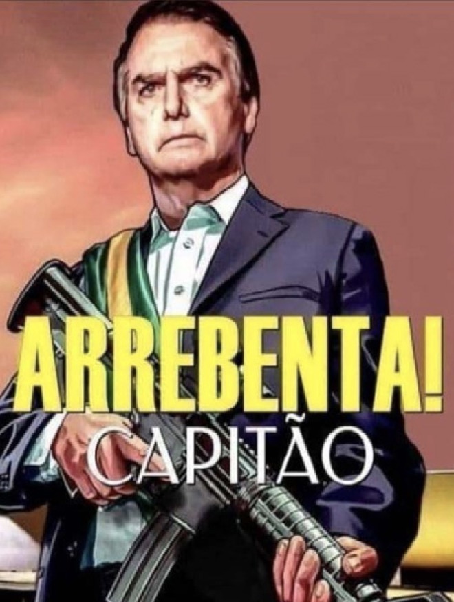 Grafika przekazywana na WhatsAppie przedstawiająca prezydenta Bolsonaro (raport „Stop the Steal 2.0” ).