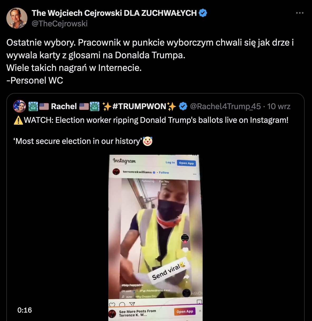 Wojciech Cejrowski i fałszerstwo wyborcze w USA