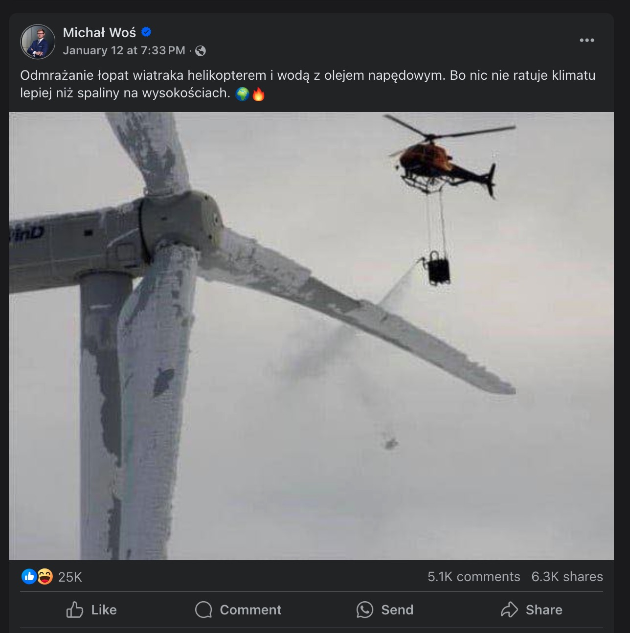 Zamrożone wiatraki Michała Wosia