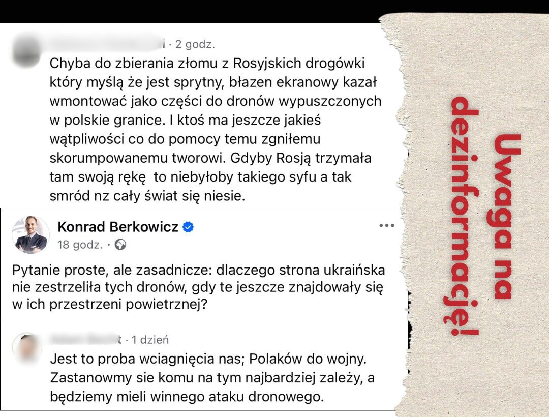 Dezinformacja po nocnym naruszeniu przestrzeni powietrznej (9–10 IX): czym jest, kto ją szerzy i gdzie szukać prawdy